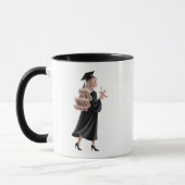 Minimalistisch afstudeer naam school jaar ontwerp mok (Links)