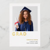 Minimalistisch Afstudeerder 2025 Real Gold Folie A Folie Uitnodiging (Voorkant)