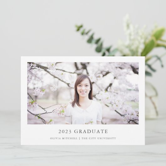 Minimalistisch Afstudeerder | Eenvoudig foto Afstu Aankondiging (Staand voorkant)