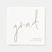 Minimalistisch Afstudeerder Gold Script Naam Jaar  Servet (Voorkant)
