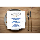 Minimalistisch Afstudeerder Party Blue Black & Whi Informatiekaartje