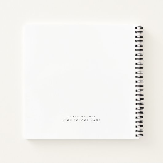 Minimalistisch Afstudeerder Script Afstuderen Gast Notitieboek (Achterkant)