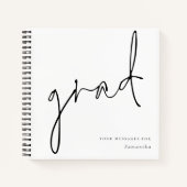 Minimalistisch Afstudeerder Script Afstuderen Gast Notitieboek (Voorkant)