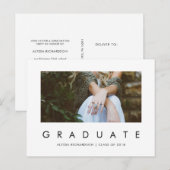 minimalistisch Afstudeerder | Uitnodiging voor fot (Voorkant / Achterkant)