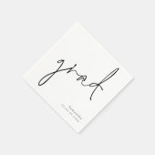 Minimalistisch Afstudeerder Zwart Script Naam Jaar Servet (Hoek)