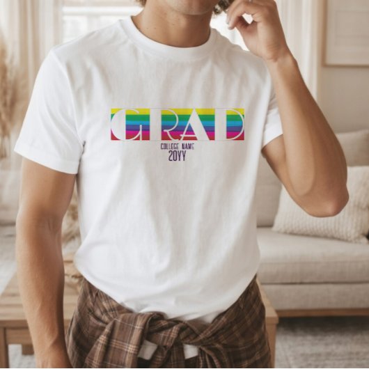 Minimalistisch afstudeerstreeppatroon t-shirt