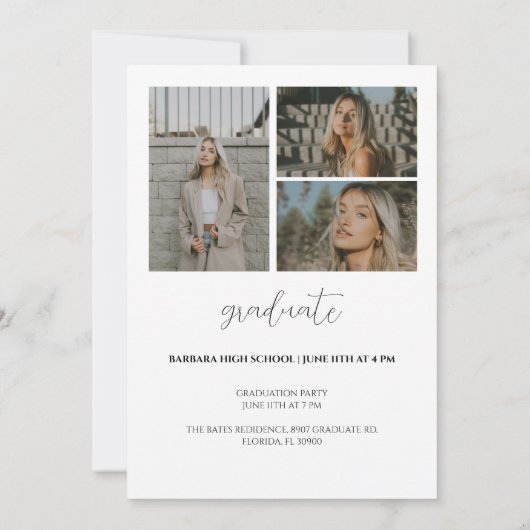 Minimalistisch Afstuderen Aankondiging Modern Afst (Achterkant)