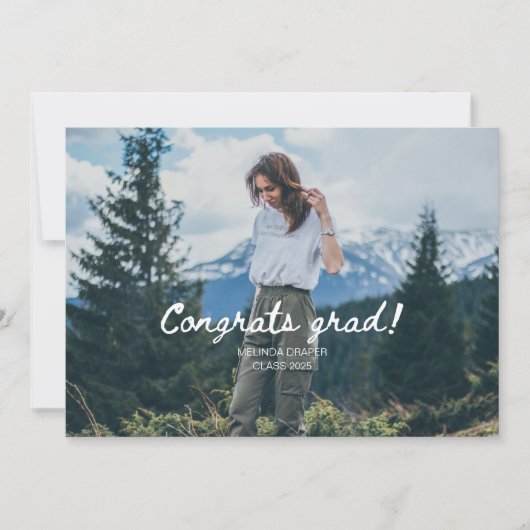 Minimalistisch Afstuderen Aankondigingsfoto Kaart (Voorkant)