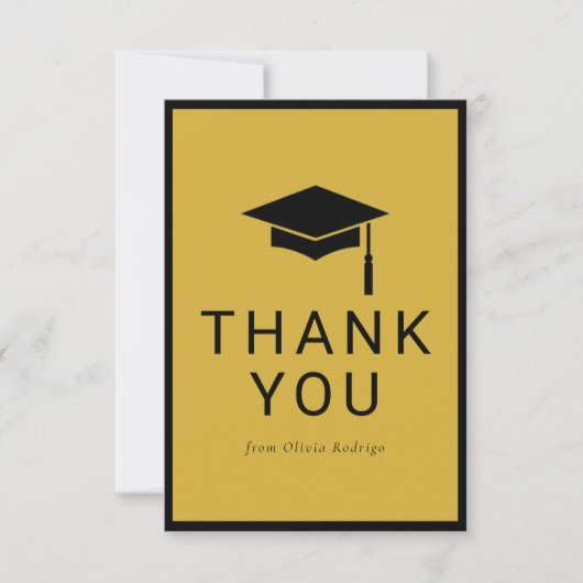 Minimalistisch Afstuderen bedankkaart voor vriende Notitiekaartje (Voorkant)