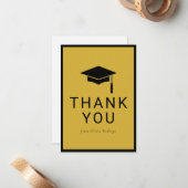 Minimalistisch Afstuderen bedankkaart voor vriende Notitiekaartje (Voorkant / Achterkant in situ)