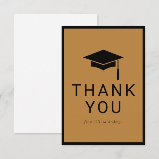 Minimalistisch Afstuderen bedankkaart voor vriende Notitiekaartje (Voorkant / Achterkant)