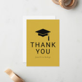 Minimalistisch Afstuderen bedankkaart voor vriende Notitiekaartje (Voorkant / Achterkant in situ)