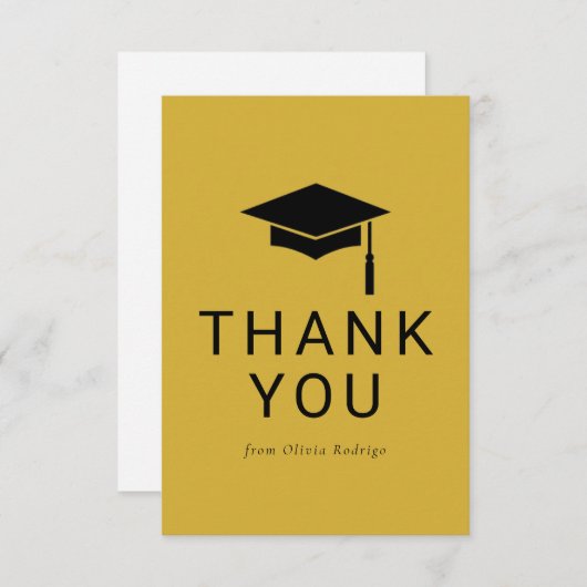 Minimalistisch Afstuderen bedankkaart voor vriende Notitiekaartje (Voorkant / Achterkant)