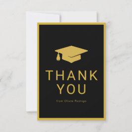 Minimalistisch Afstuderen bedankkaart voor vriende Notitiekaartje