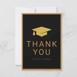 Minimalistisch Afstuderen bedankkaart voor vriende Notitiekaartje