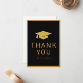 Minimalistisch Afstuderen bedankkaart voor vriende Notitiekaartje (Voorkant / Achterkant in situ)