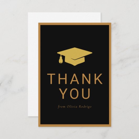 Minimalistisch Afstuderen bedankkaart voor vriende Notitiekaartje (Voorkant / Achterkant)