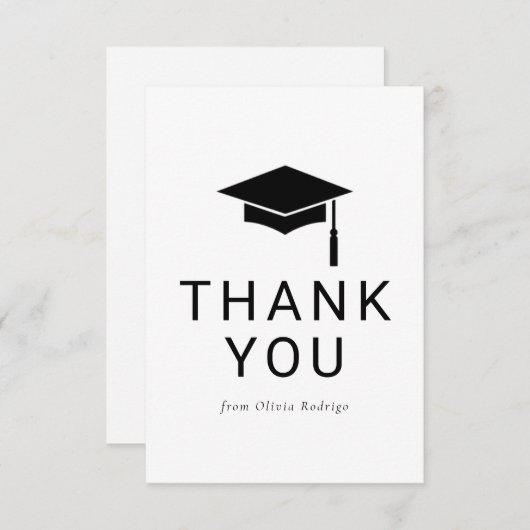 Minimalistisch Afstuderen bedankkaart voor vriende Notitiekaartje (Voorkant / Achterkant)