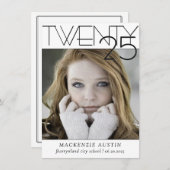 Minimalistisch Afstuderen | Classic Script Afstude Aankondiging (Voorkant / Achterkant)