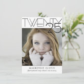 Minimalistisch Afstuderen | Classic Script Afstude Aankondiging (Staand voorkant)