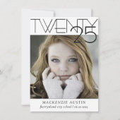 Minimalistisch Afstuderen | Classic Script Afstude Aankondiging (Voorkant)