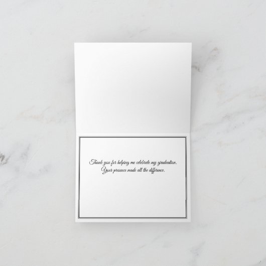 Minimalistisch Afstuderen Dank u Wenskaart Bedankkaart (Binnen)