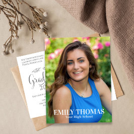 Minimalistisch Afstuderen, eenvoudig script Briefkaart