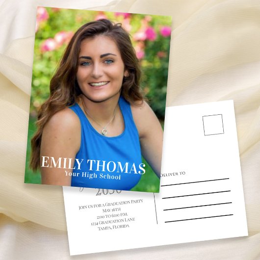 Minimalistisch Afstuderen, eenvoudig script Briefkaart