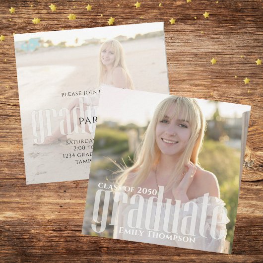 Minimalistisch Afstuderen eenvoudige, moderne foto Kaart