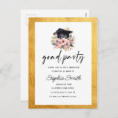 Minimalistisch Afstuderen, Elegant goud Feestdagenkaart (Voorkant / Achterkant)