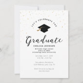 Minimalistisch Afstuderen Faux Gold Glitter Kaart (Voorkant)