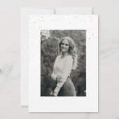 Minimalistisch Afstuderen Faux Gold Glitter Kaart (Achterkant)