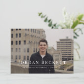 Minimalistisch Afstuderen Fotoaankondiging Aankondiging (Staand voorkant)