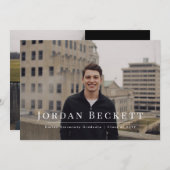 Minimalistisch Afstuderen Fotoaankondiging Aankondiging (Voorkant / Achterkant)