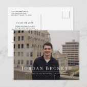 Minimalistisch Afstuderen Fotoaankondiging Aankondigingskaart (Voorkant / Achterkant)