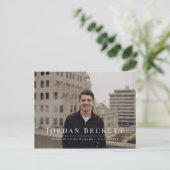 Minimalistisch Afstuderen Fotoaankondiging Aankondigingskaart (Staand voorkant)