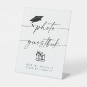 Minimalistisch Afstuderen Fotogastenboek Reclamebord Met Voetstuk (Voorkant)