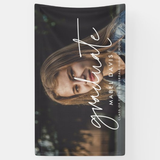 Minimalistisch Afstuderen fotograduatie party Spandoek (Verticaal)