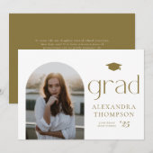 Minimalistisch Afstuderen goudfoto's Aankondiging (Voorkant / Achterkant)