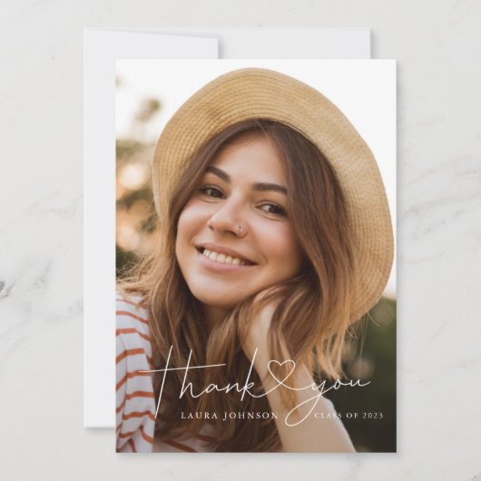 Minimalistisch Afstuderen Hartelijk dank Bedankkaart (Voorkant)