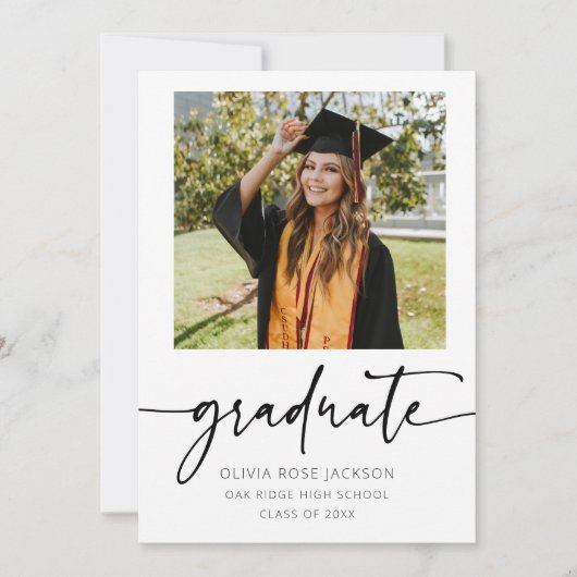 Minimalistisch Afstuderen het Afstuderen van de Fo Aankondiging (Voorkant)