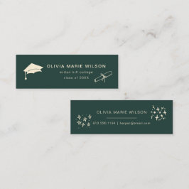 Minimalistisch Afstuderen Icon Naam Kaart Forrest  Mini Visitekaartje