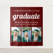 Minimalistisch Afstuderen met drie foto's |Maroon Wandkleed (Voorkant)