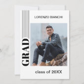 Minimalistisch Afstuderen met zwarte en witte comp Aankondiging (Voorkant)