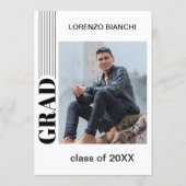 Minimalistisch Afstuderen met zwarte en witte comp Aankondiging (Voorkant)