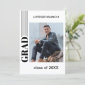 Minimalistisch Afstuderen met zwarte en witte comp Aankondiging (Staand voorkant)