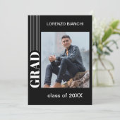 Minimalistisch Afstuderen met zwarte en witte comp Aankondiging (Staand voorkant)