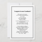 Minimalistisch Afstuderen met zwarte en witte comp Aankondiging (Achterkant)