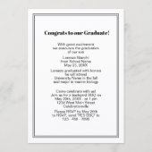 Minimalistisch Afstuderen met zwarte en witte comp Aankondiging (Achterkant)