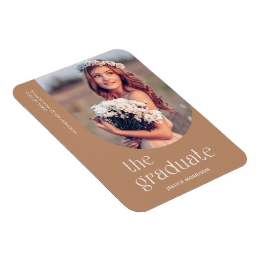 Minimalistisch Afstuderen Modern Foto Afstudeerder Magneet (Rechterzijde)